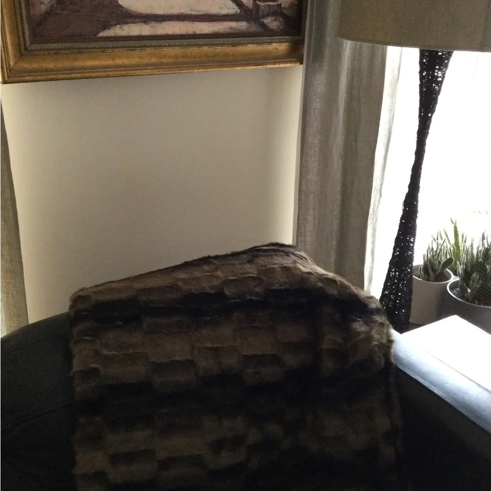 West Elm faux fur throw
